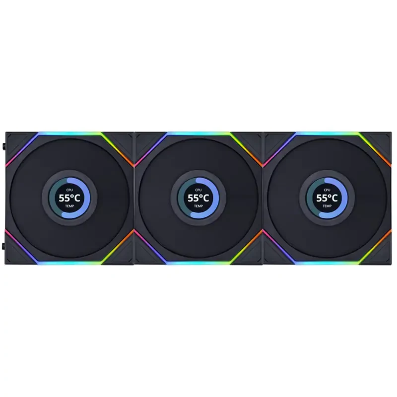 Fan LIAN LI UNI FAN TL LCD 120 Reverse Blade Single Pack - Black - ARGB - New