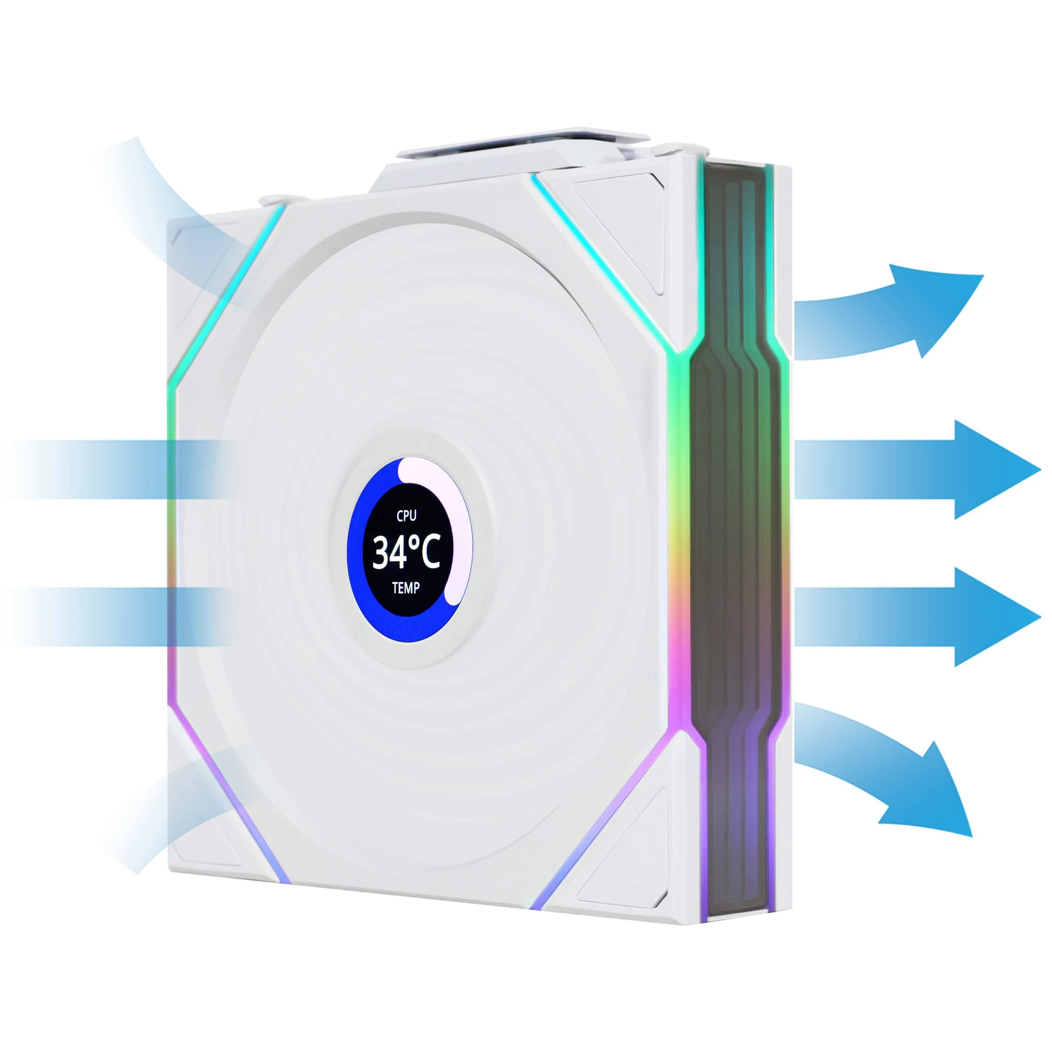 Fan LIAN LI UNI FAN TL LCD 120 Single Pack - White - ARGB - New