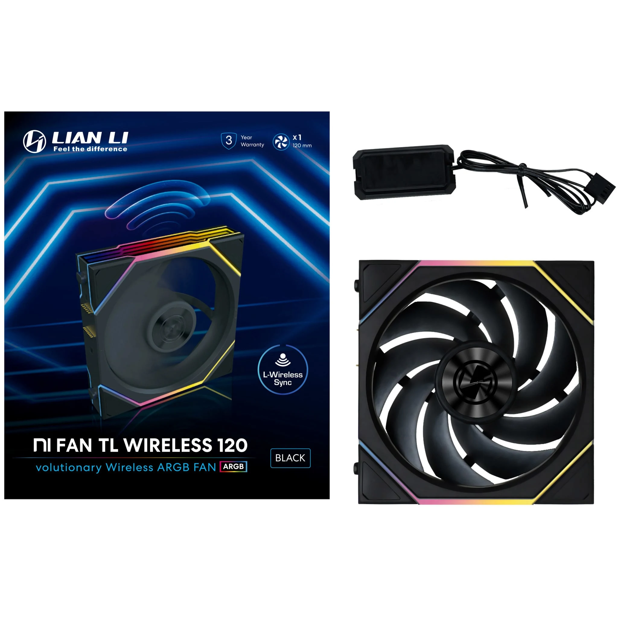 Fan LIAN LI UNI FAN TL Wireless 120 Single Pack - Black - ARGB - New