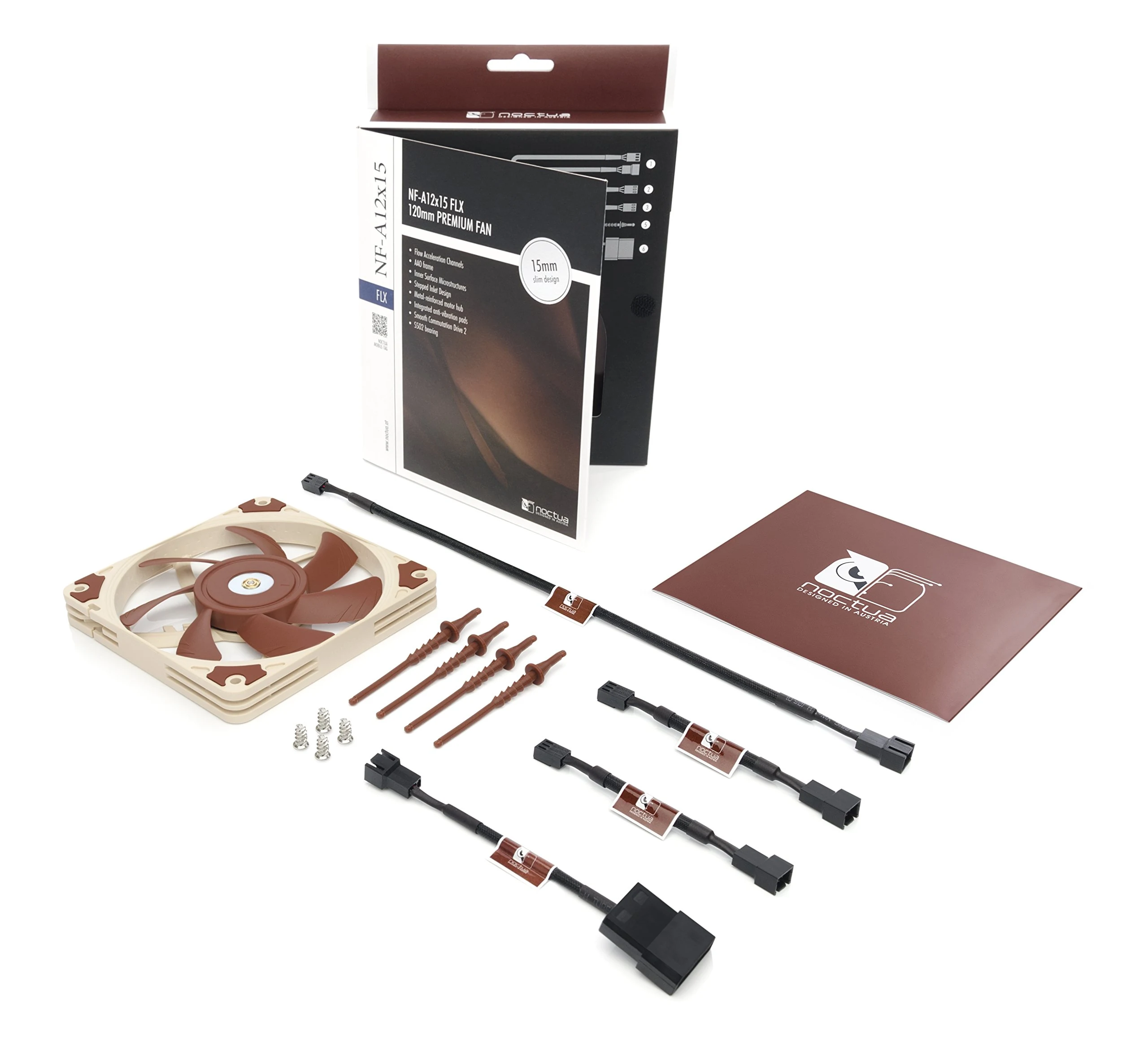 Fan Noctua NF-A12x15 FLX - Brown/Beige - 3 Pin - New