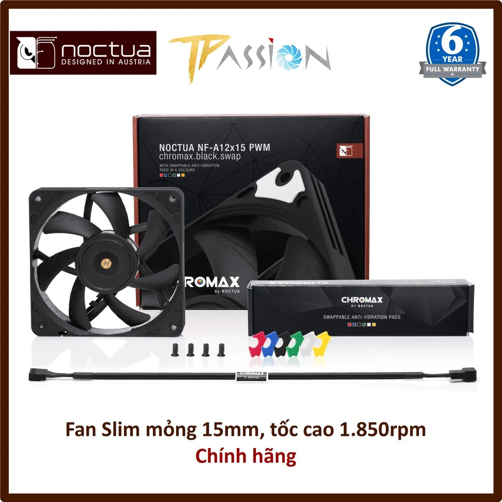 Fan Noctua NF-A12x15 PWM chromax.black.swap - Black - PWM - New