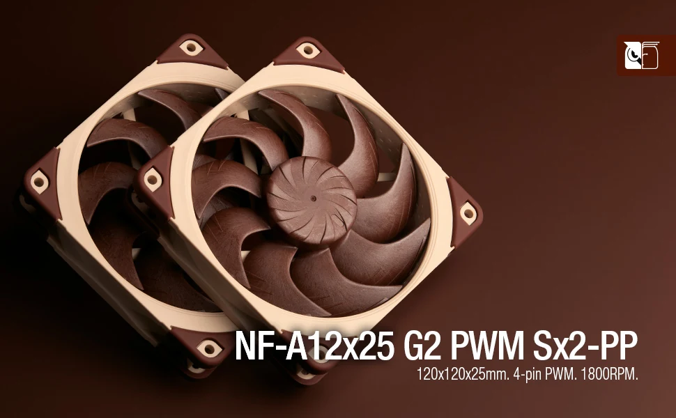 Fan Noctua NF-A12x25 G2 PWM Sx2-PP Dual Pack - Brown/Beige - PWM - New