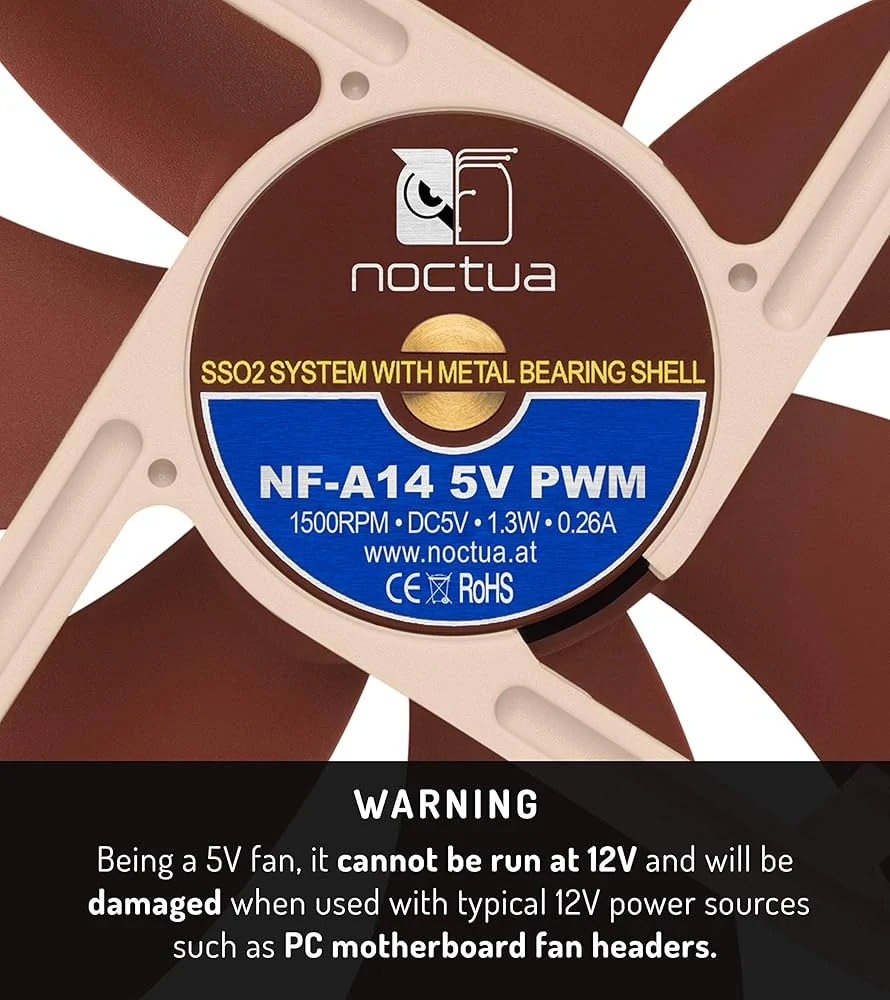 Fan Noctua NF-A14 5V PWM - Brown/Beige - 5V PWM - New