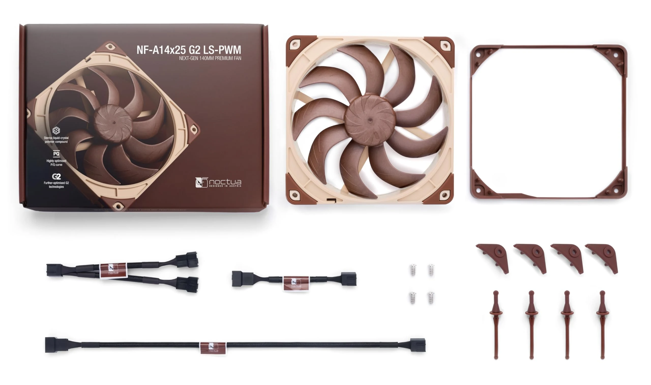 Fan Noctua NF-A14x25 G2 LS-PWM - Brown/Beige - PWM - New