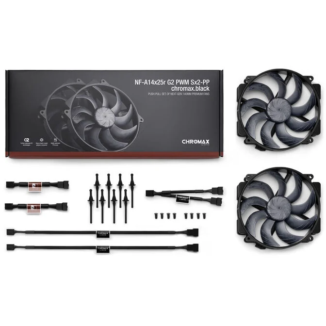 Fan Noctua NF-A14x25r G2 PWM chromax.black - Black - PWM - New