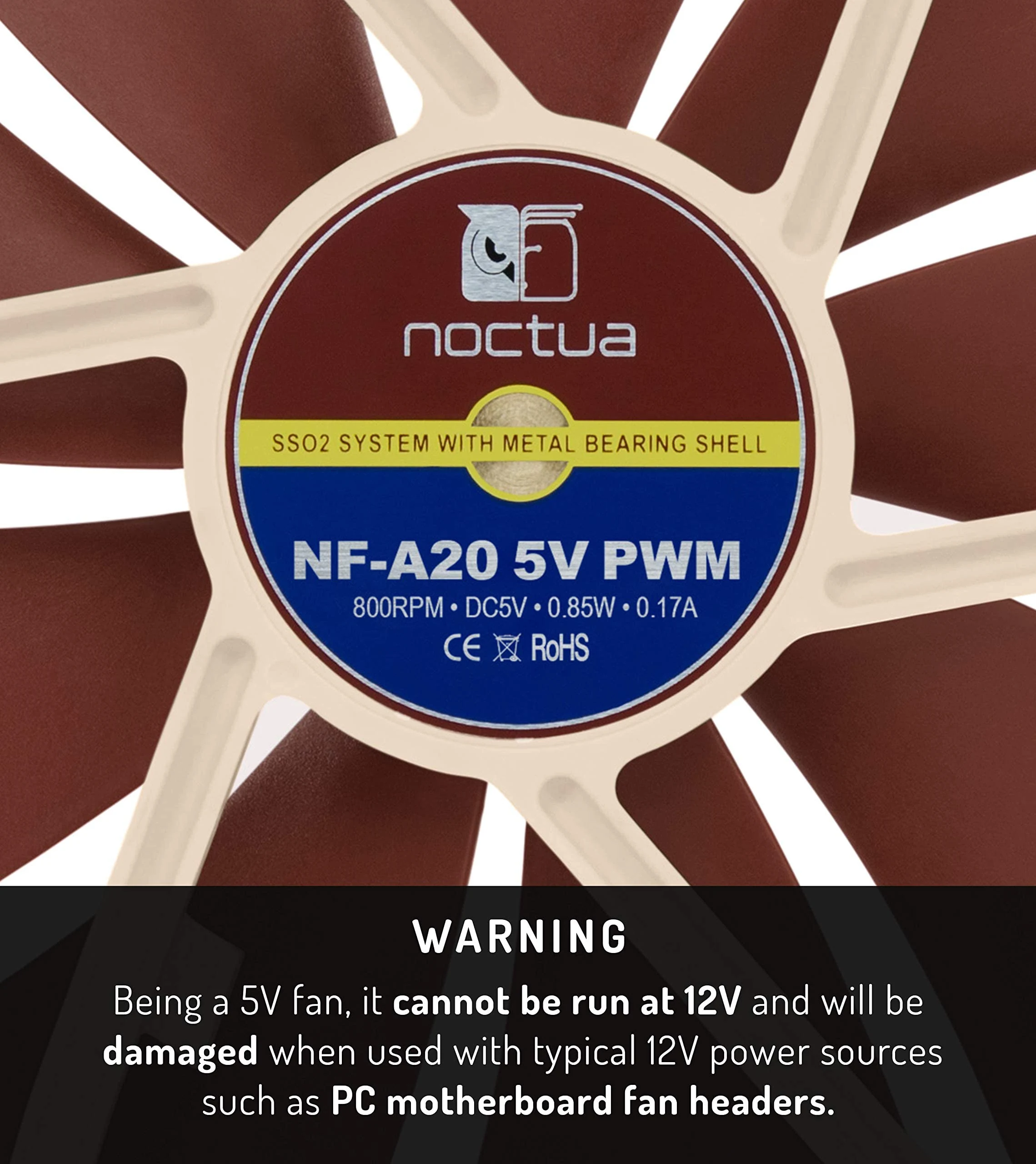 Fan Noctua NF-A20 5V PWM - Brown/Beige - 5V PWM - New