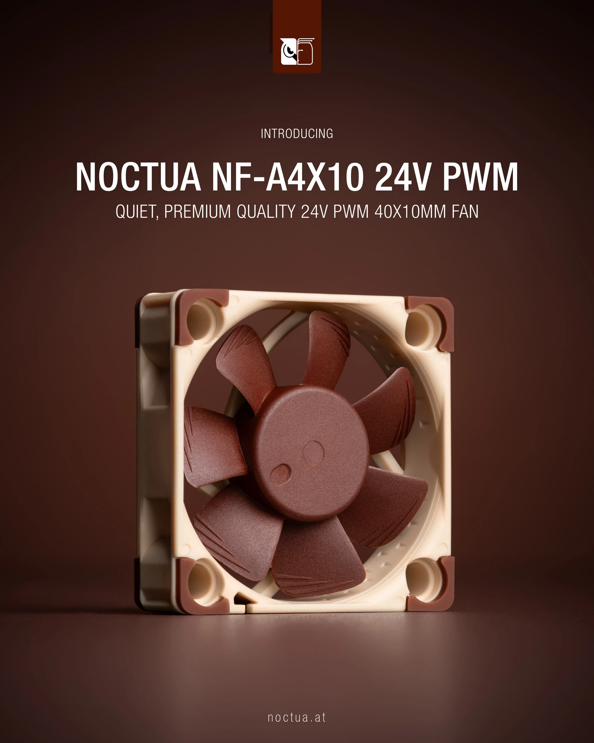 Fan Noctua NF-A4x10 24V PWM - Brown/Beige - 24V PWM - New