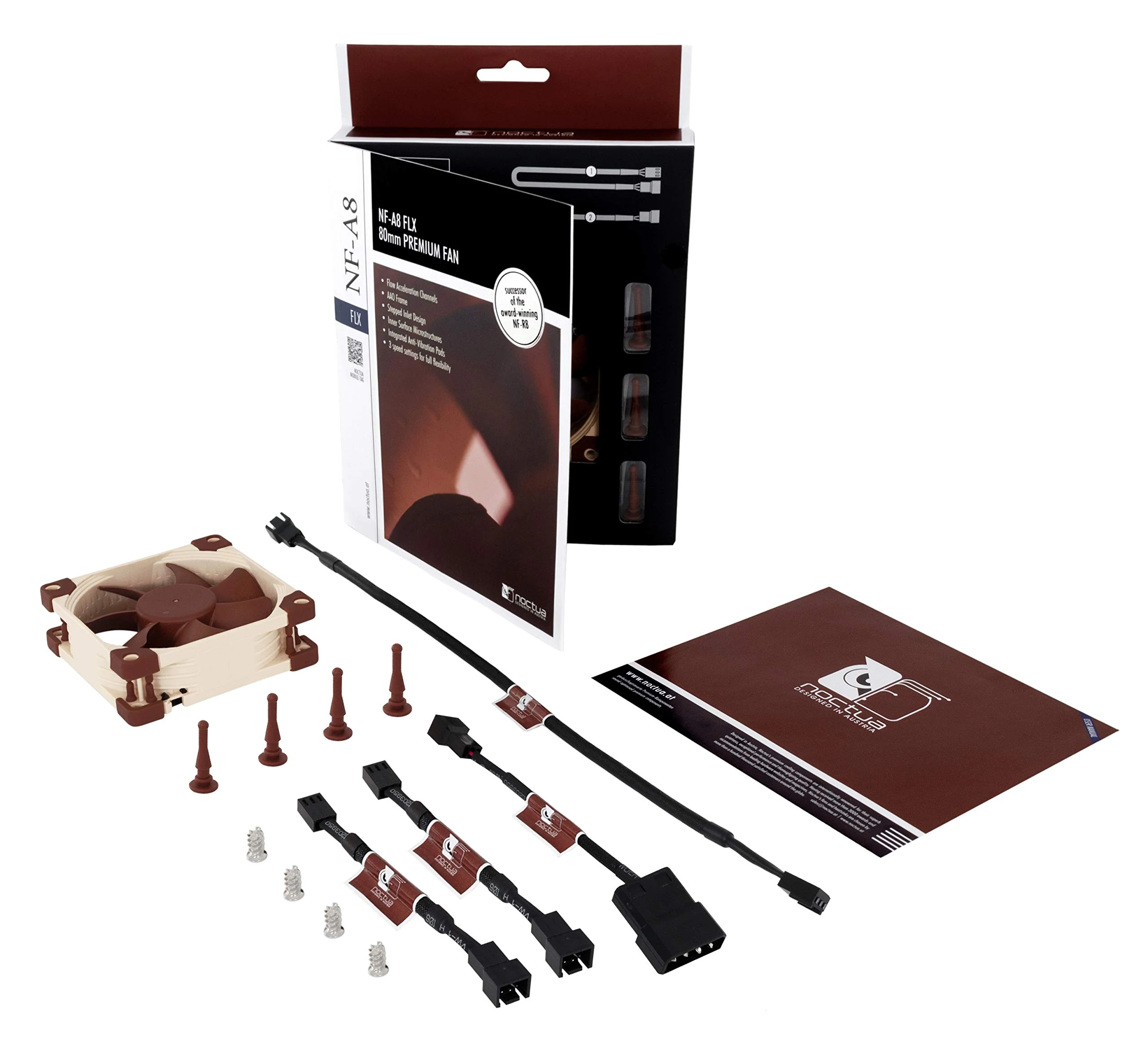Fan Noctua NF-A8 FLX - Brown/Beige - 3 Pin - New