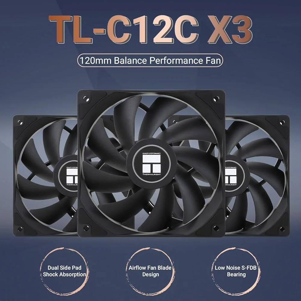 Fan Thermalright TL-C12 - Black - PWM - New