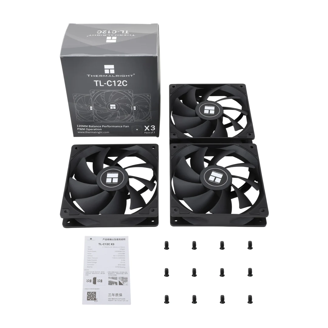 Fan Thermalright TL-C12 - Black - PWM - New