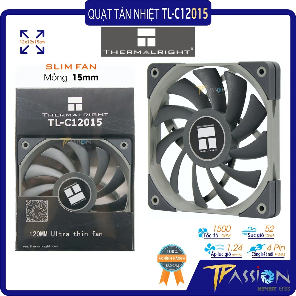 Fan Thermalright TL-C12015 - Black - PWM - New