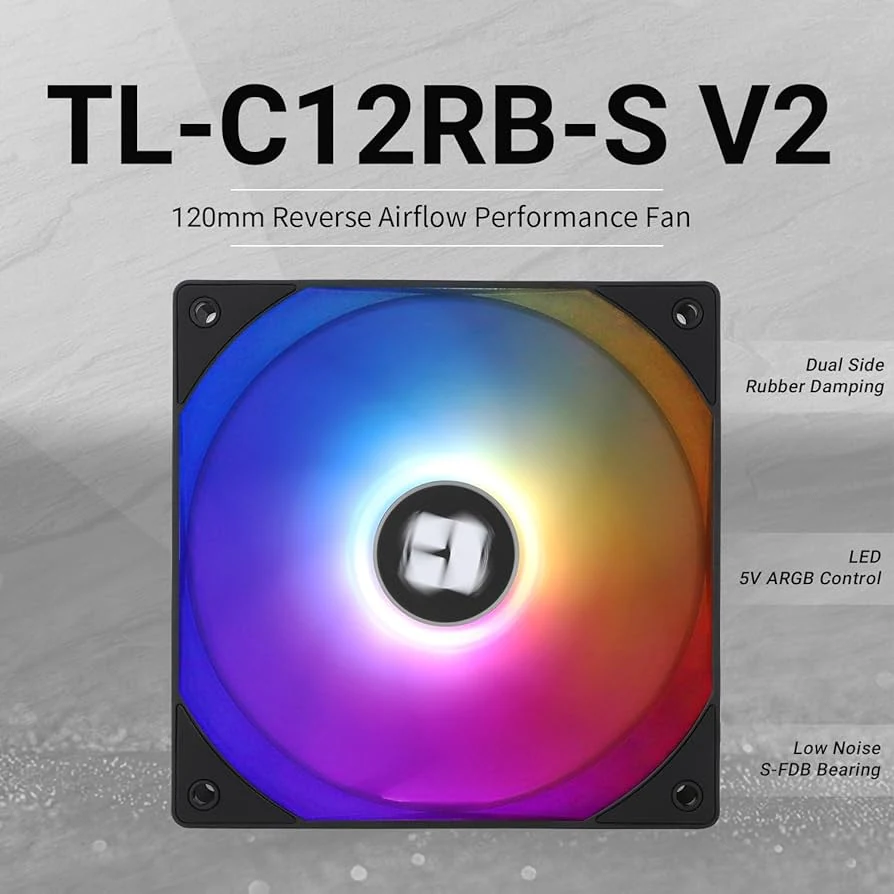 Fan Thermalright TL-C12R-S Reverse Blade - Black - ARGB - New