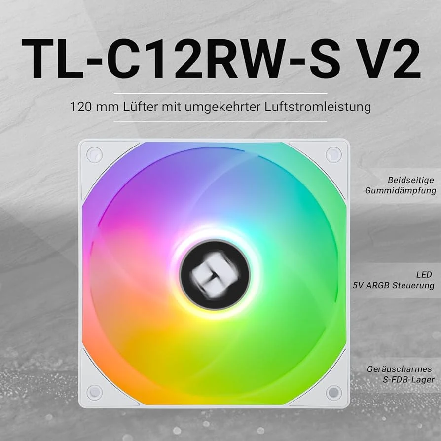 Fan Thermalright TL-C12RW Reverse Blade - White - PWM - New