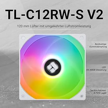 Fan Thermalright TL-C12RW-S Reverse Blade - White - ARGB - New