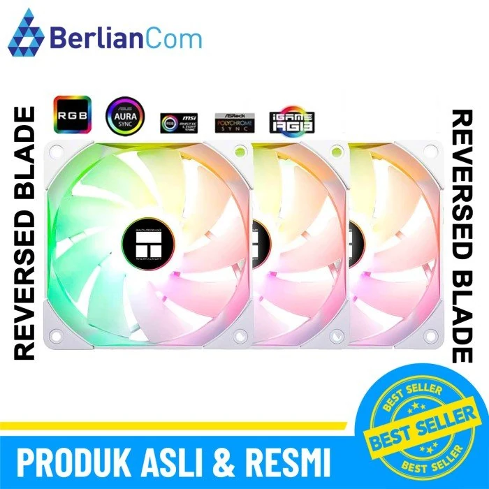 Fan Thermalright TL-C12RW-S X3 Triple Pack Reverse Blade - White - ARGB - New