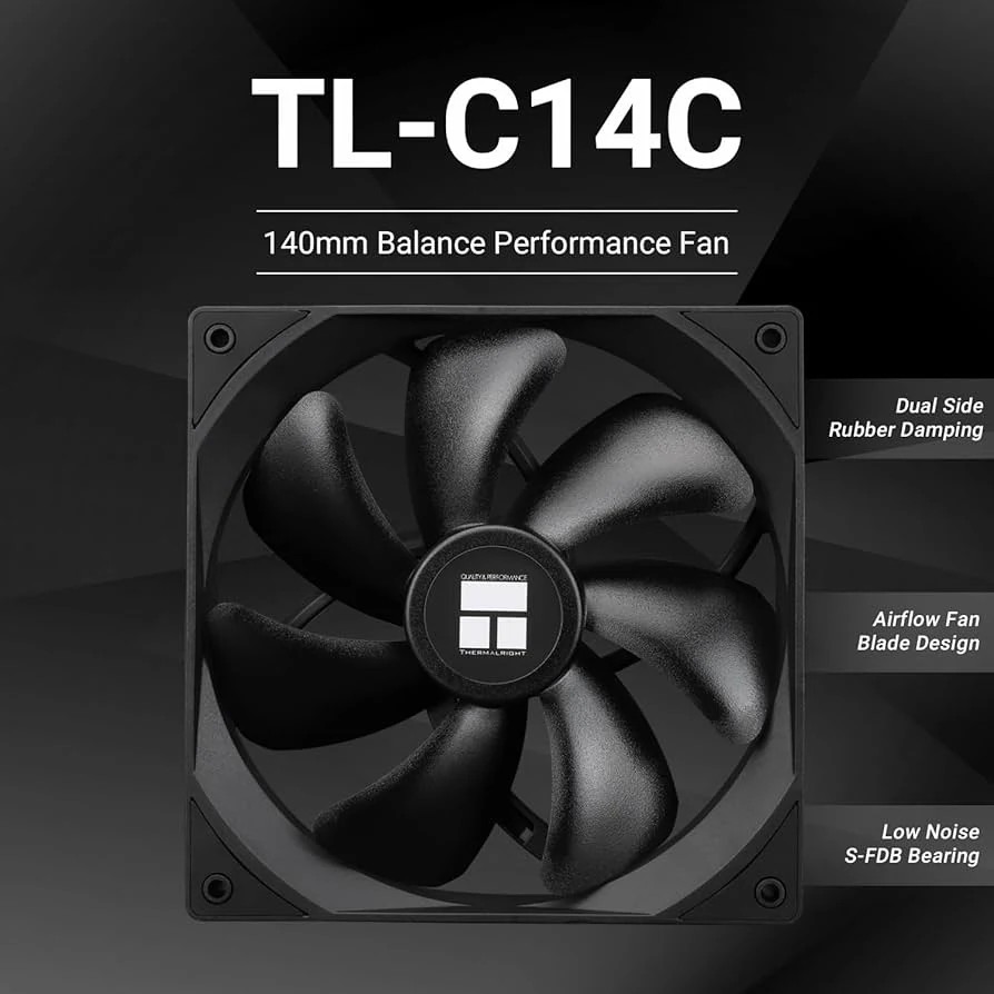 Fan Thermalright TL-C14C - Black - PWM - New