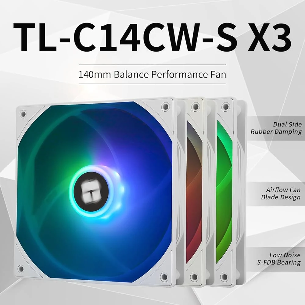 Fan Thermalright TL-C14CW - White - PWM - New