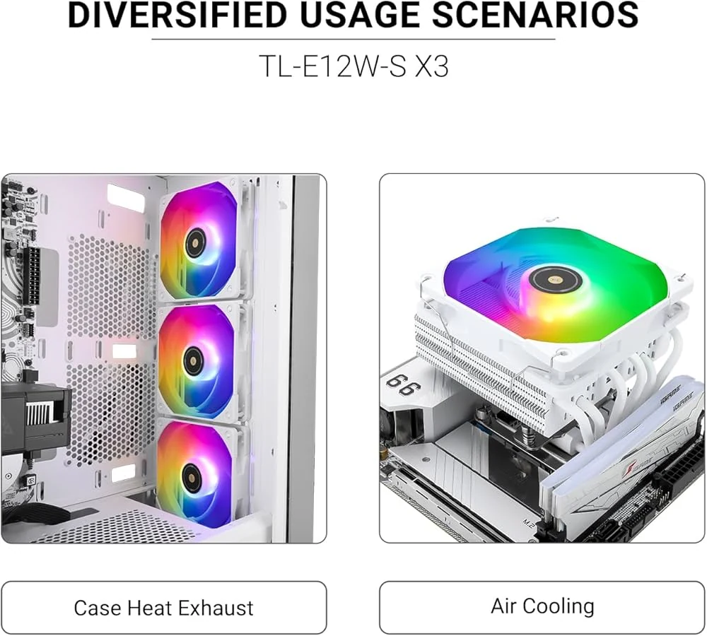 Fan Thermalright TL-E12W-S X3 Triple Pack - White - ARGB - New