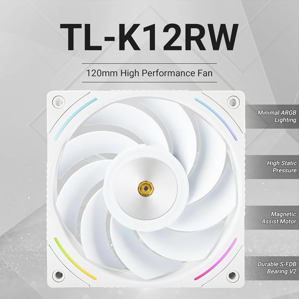 Fan Thermalright TL-K12RW Reverse Blade - White - ARGB - New