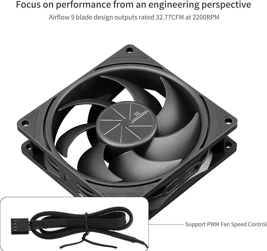 Fan Thermalright TL-P9 - Black - PWM - New