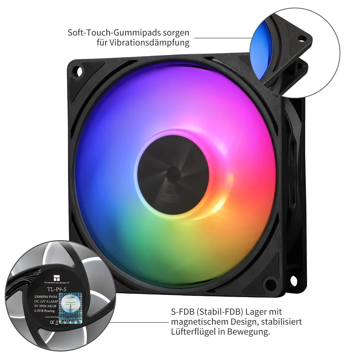 Fan Thermalright TL-P9-S - Black - ARGB - New