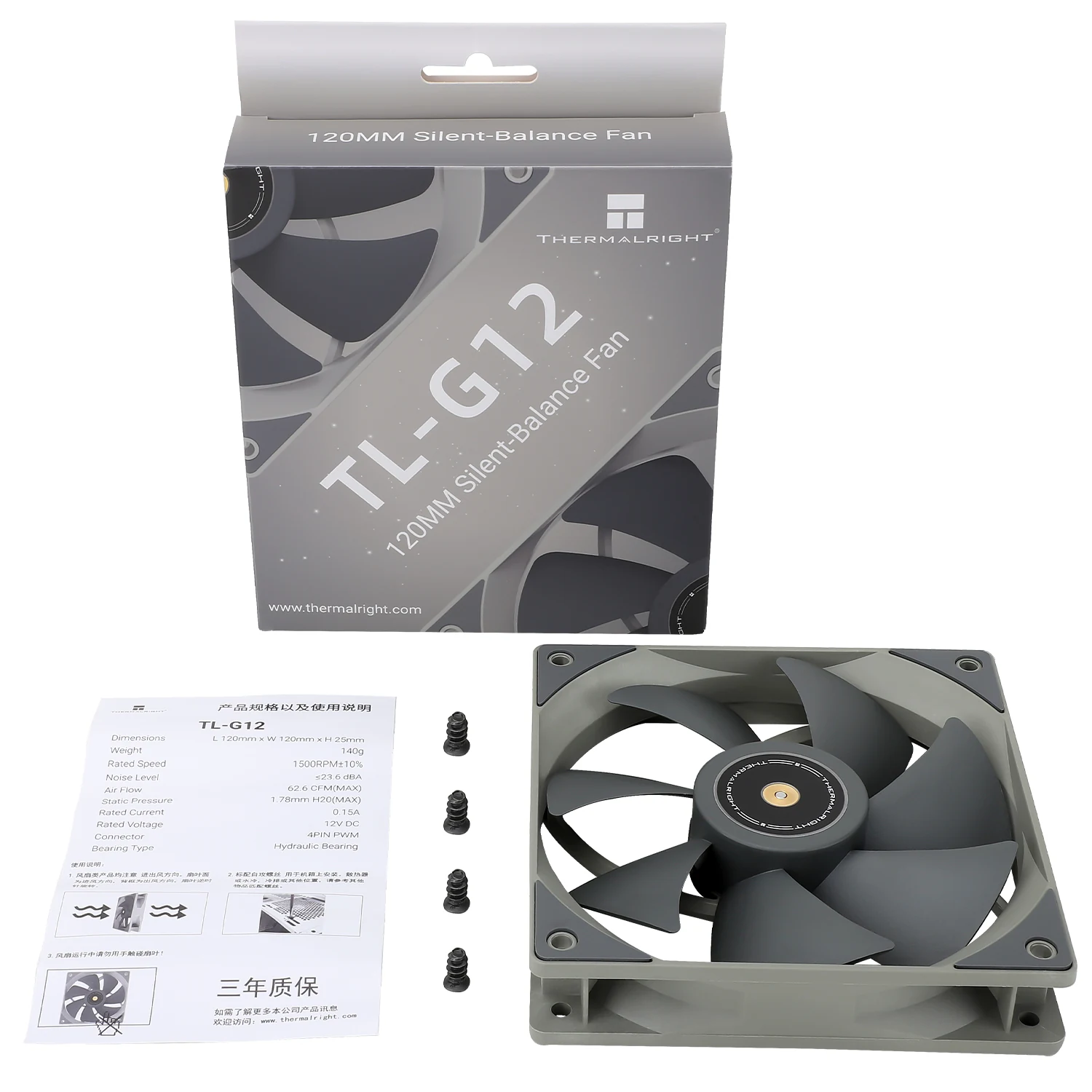 Fan Thermalright TL-R12-A - Black - PWM - New