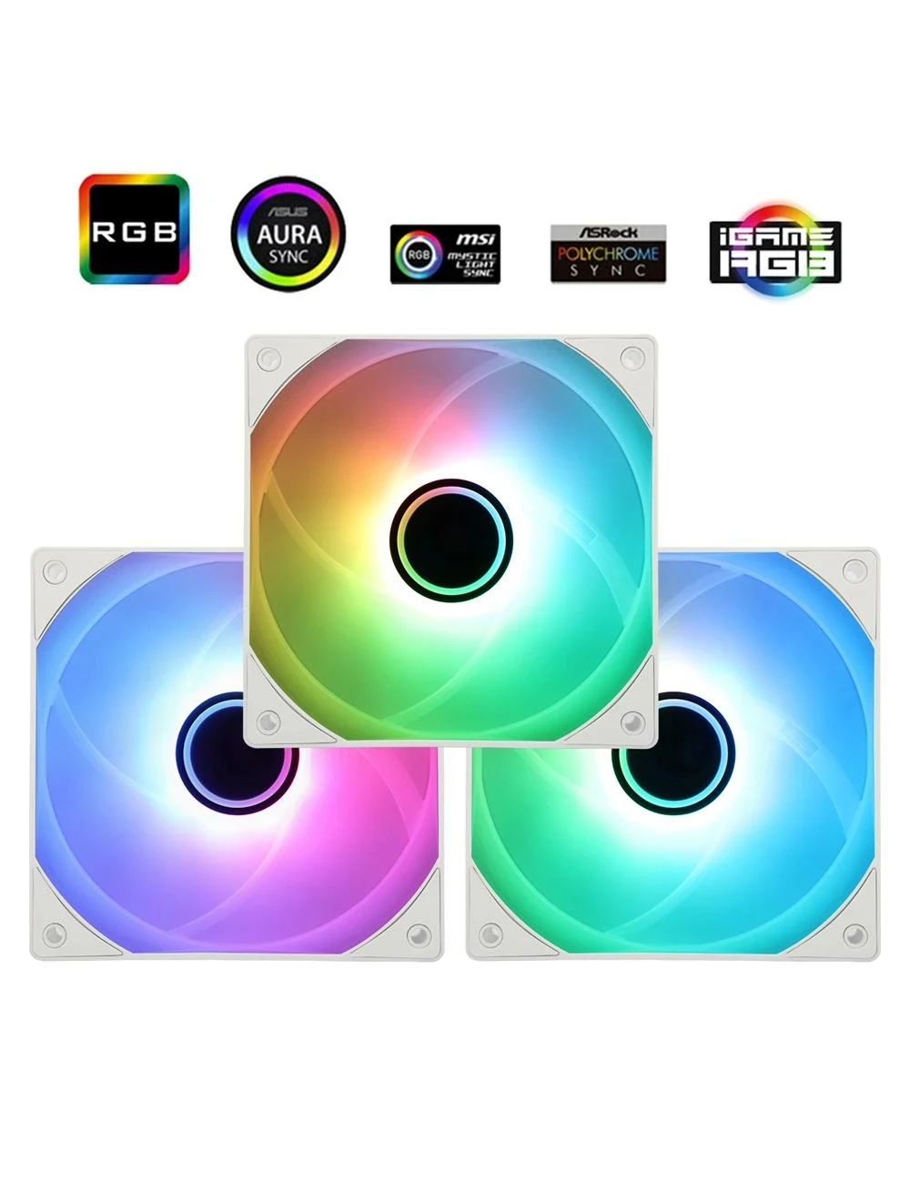 Fan Thermalright TL-S12W X3 Triple Pack - White - ARGB - New