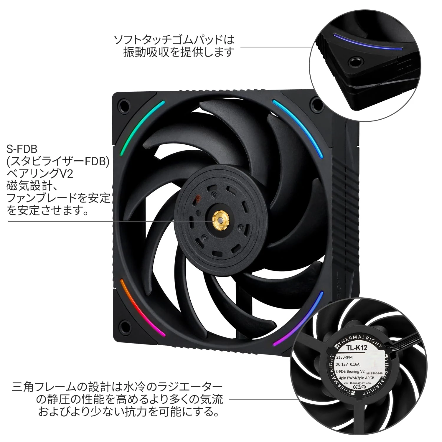 Fan Thermalright TY-121 - Black/White - PWM - New