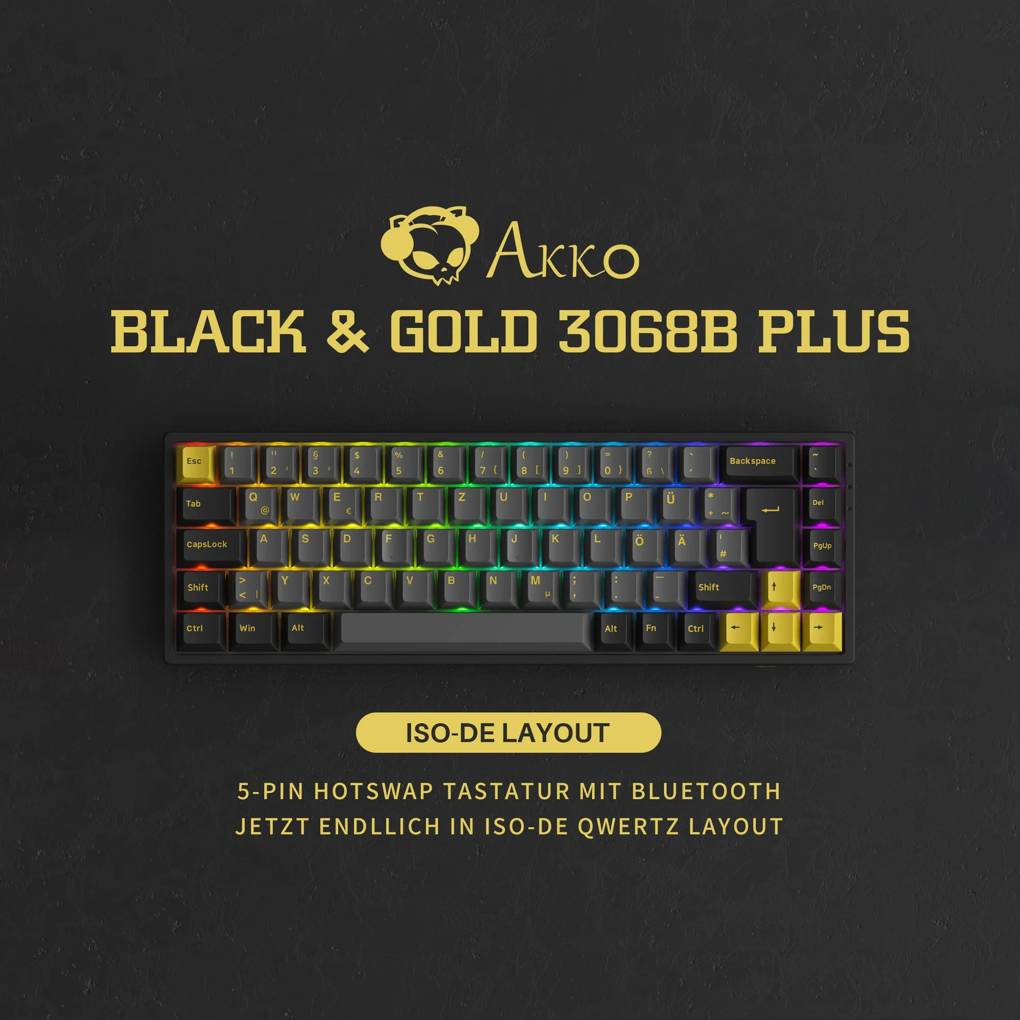 Gaming Gear AKKO 3068B Black & Gold