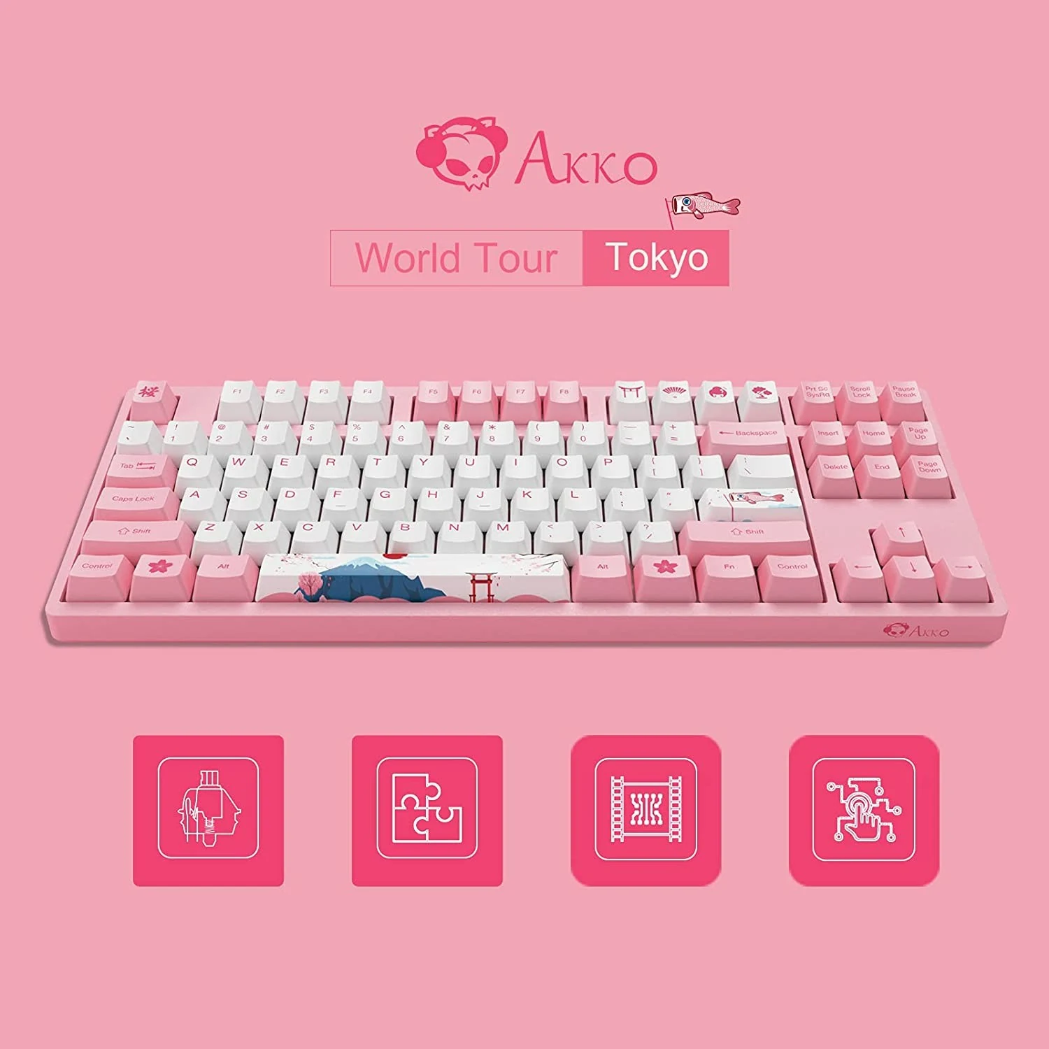 Gaming Gear AKKO 3087 v2 Black & Pink