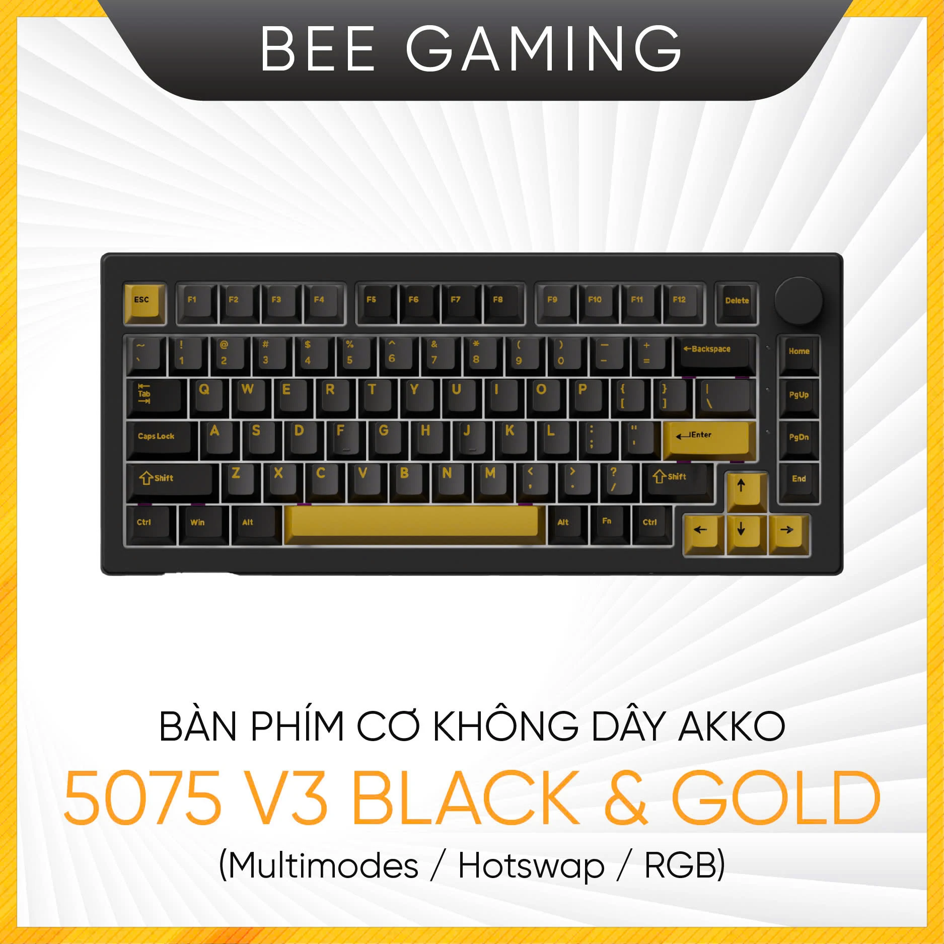 Gaming Gear AKKO 5075 V3 Black & Gold