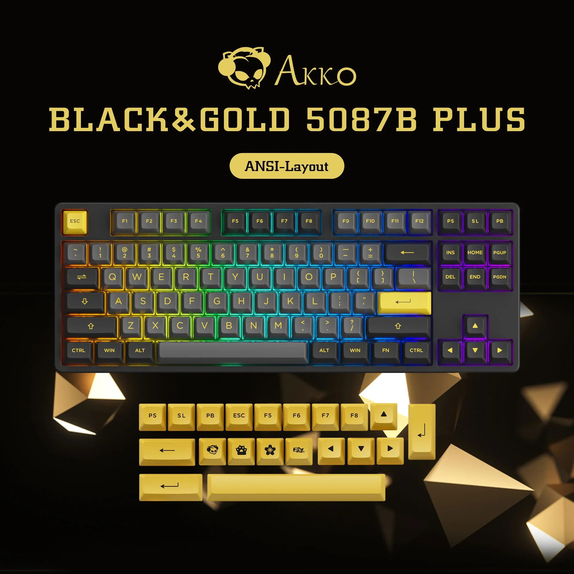 Gaming Gear AKKO 5087B Plus Black & Gold
