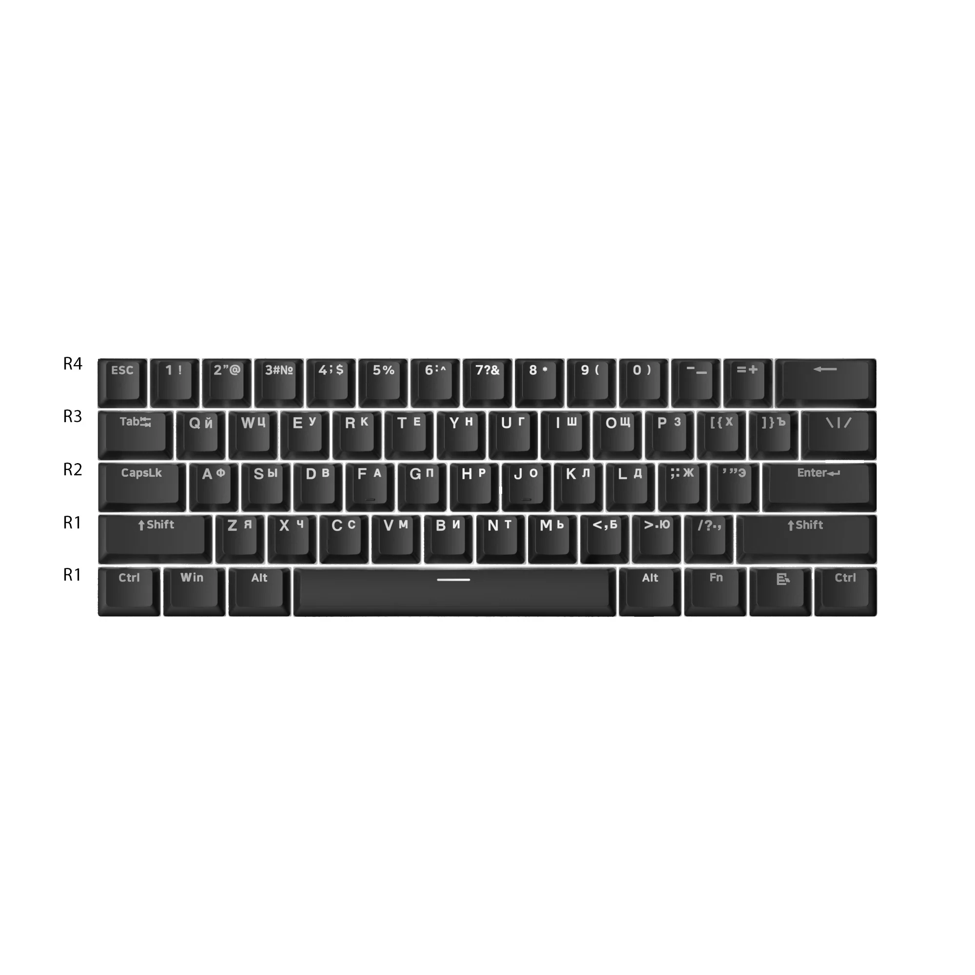 Gaming Gear AKKO 5108S Shine-Through Black