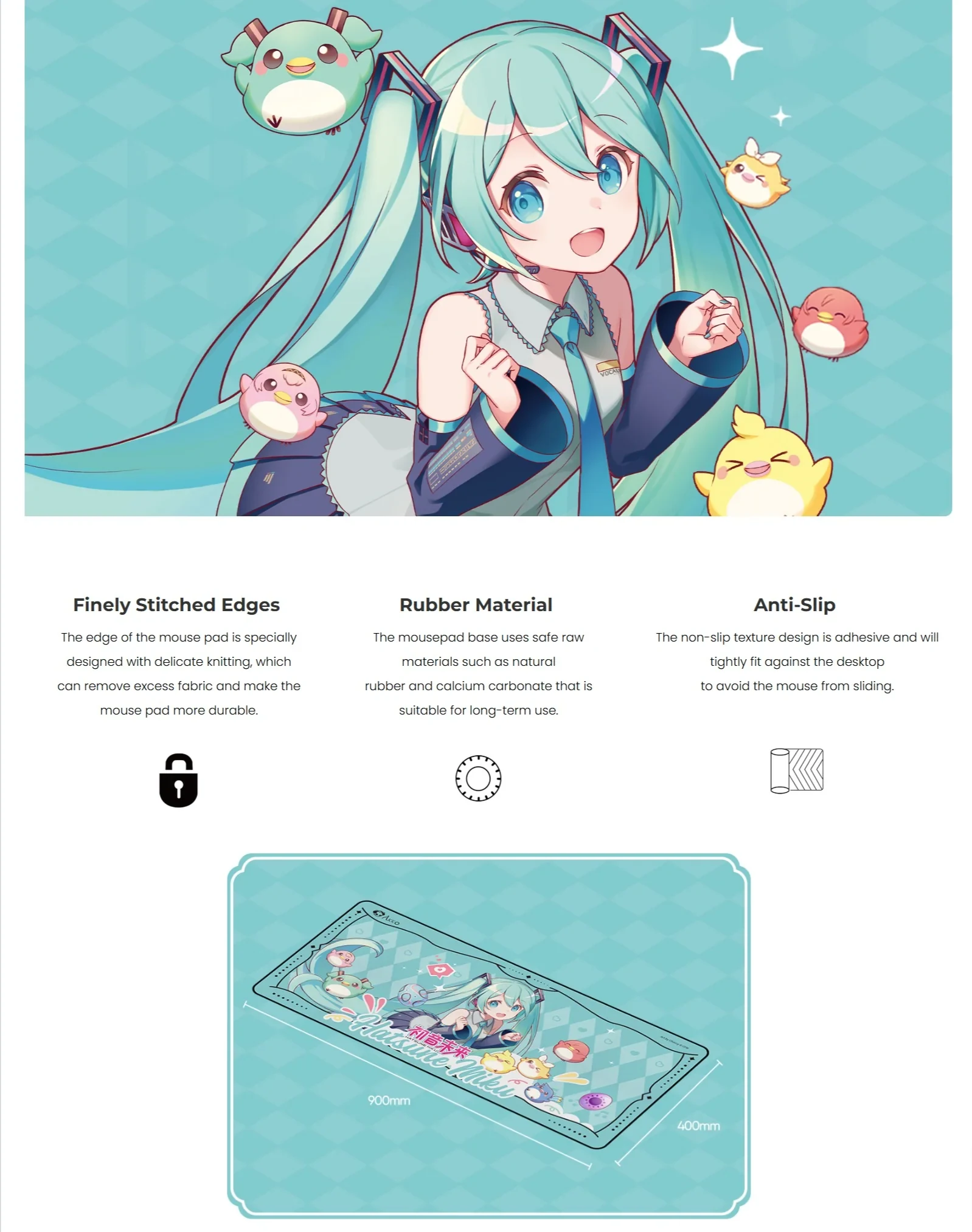 Gaming Gear AKKO Bàn di Hatsune Miku