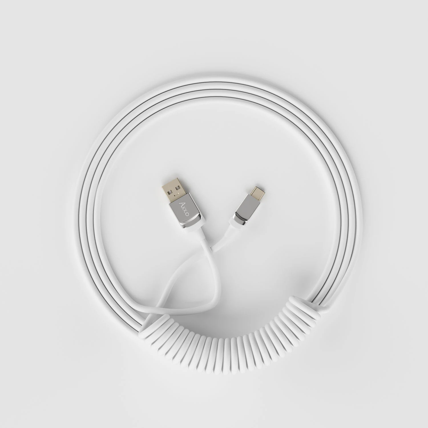 Gaming Gear AKKO Coiled Cable White