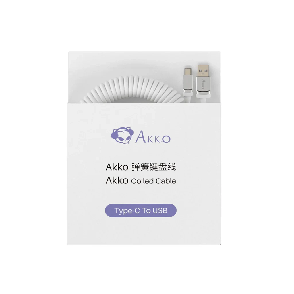 Gaming Gear AKKO Coiled Cable White