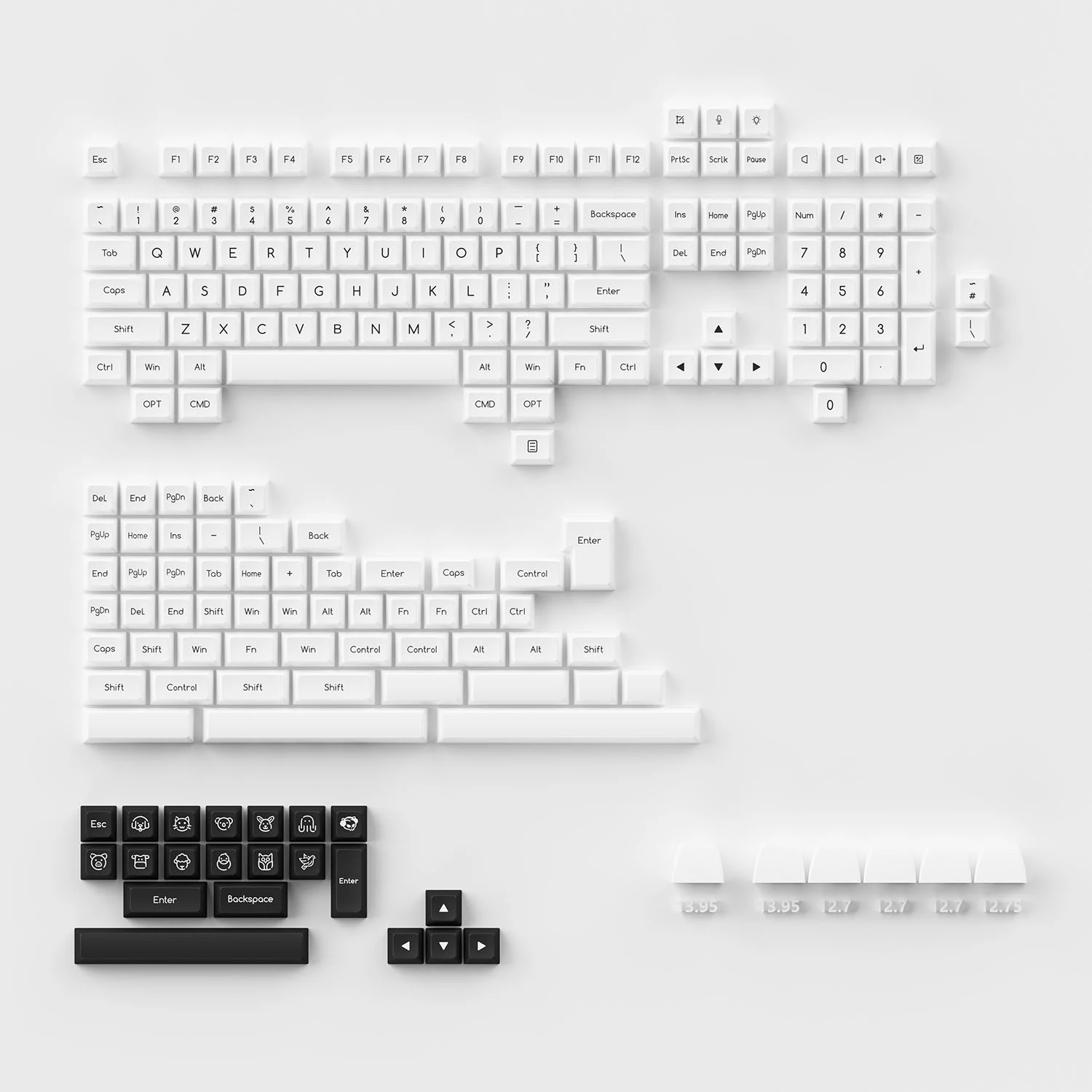 Gaming Gear AKKO Keycap Black on White