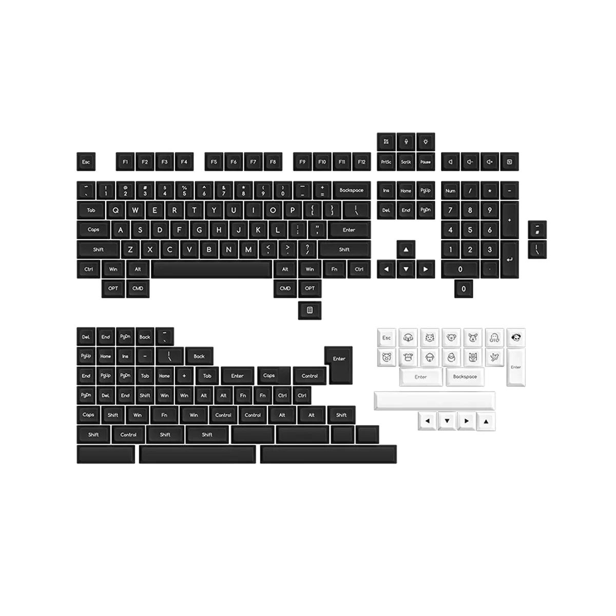 Gaming Gear AKKO Keycap Black on White