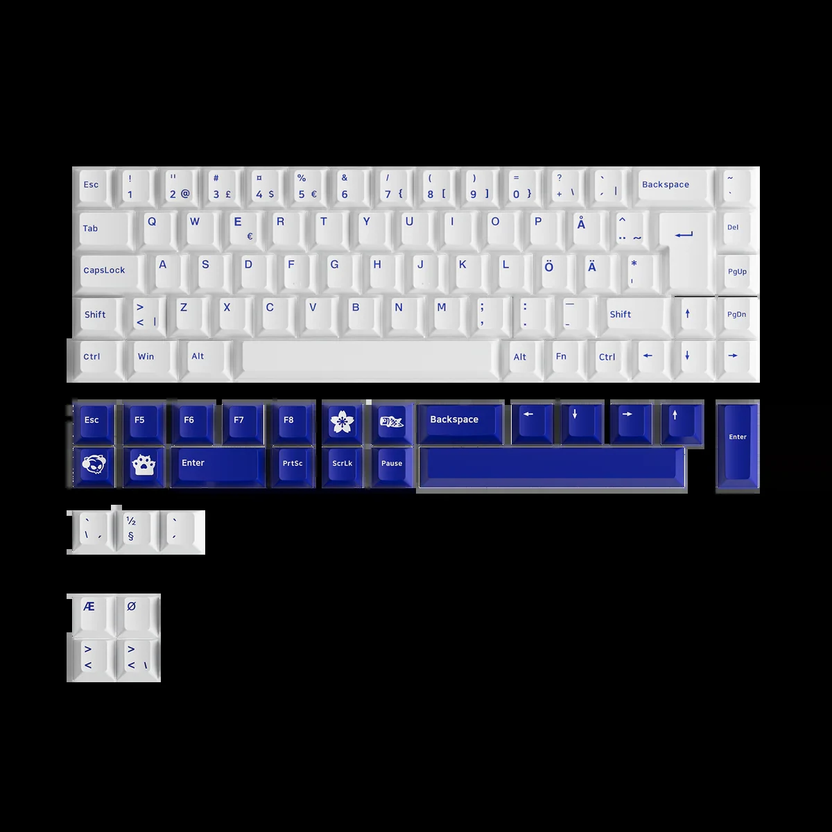 Gaming Gear AKKO Keycap Blue on White