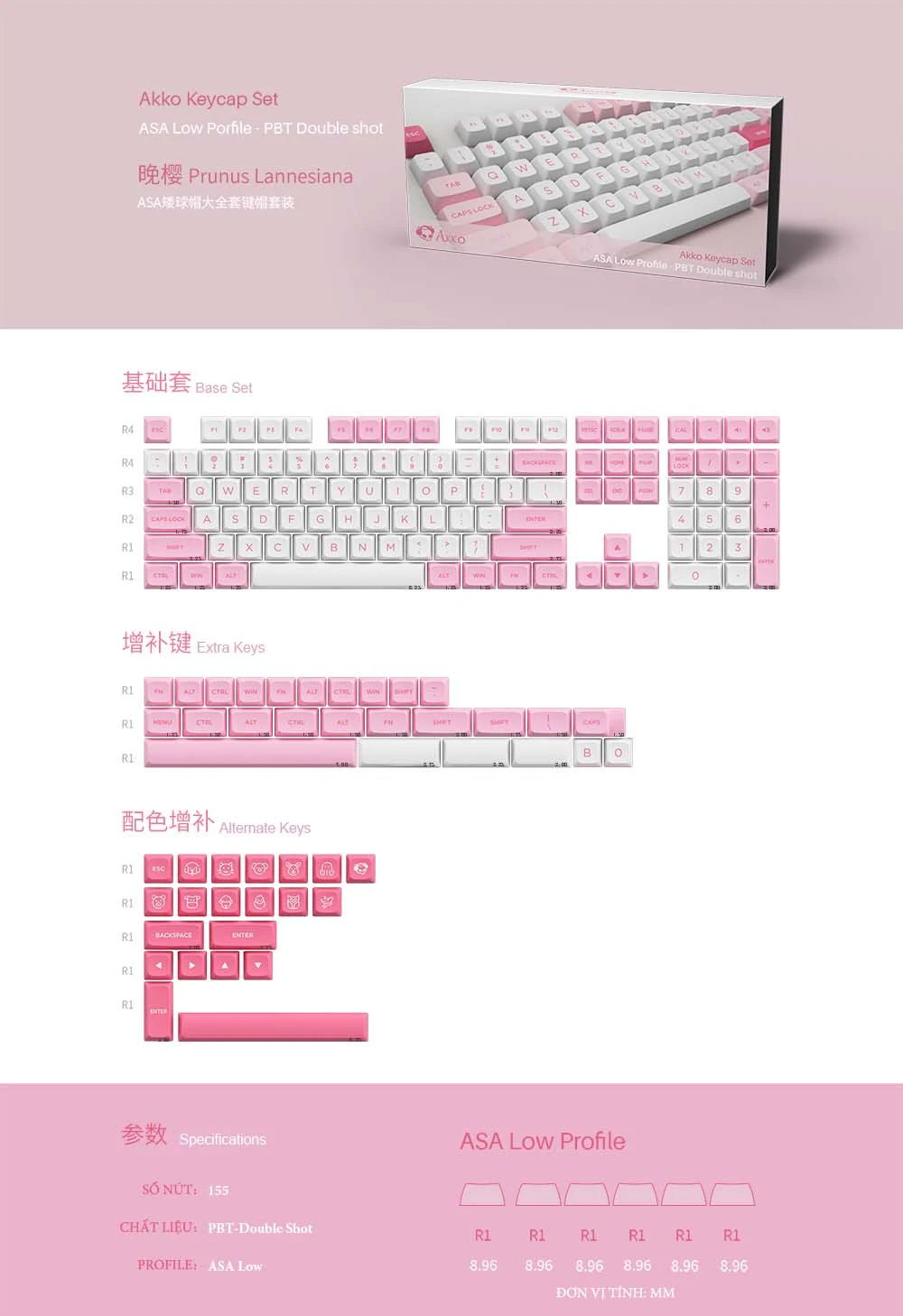 Gaming Gear AKKO Keycap Prunus Lannesiana