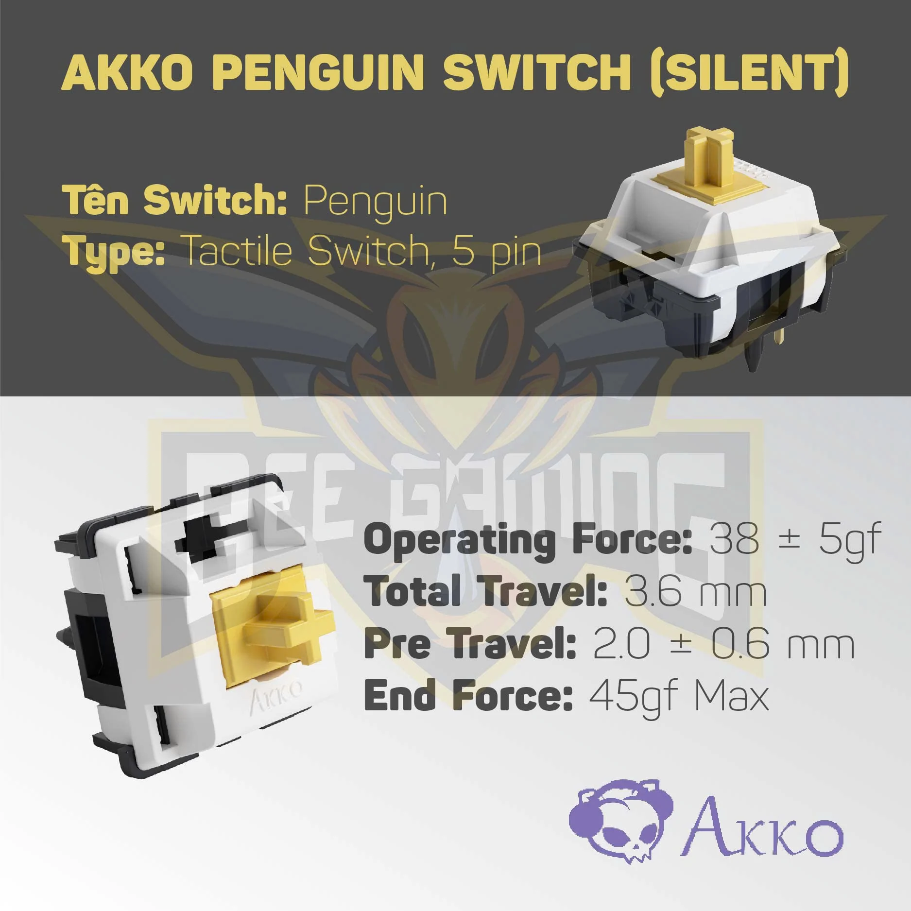 Gaming Gear AKKO Penguin Switch Silent