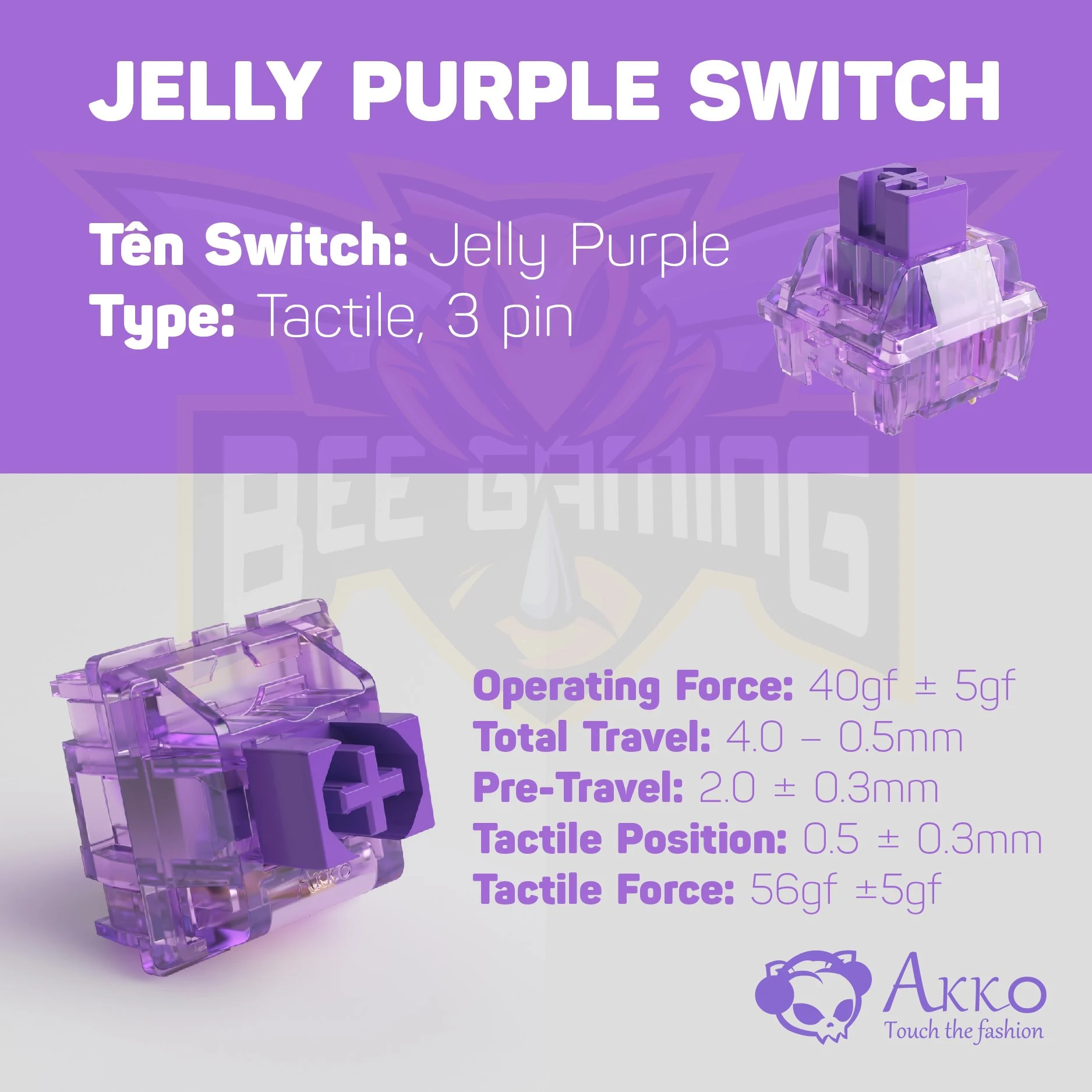 Gaming Gear AKKO Switch CS Jelly Purple