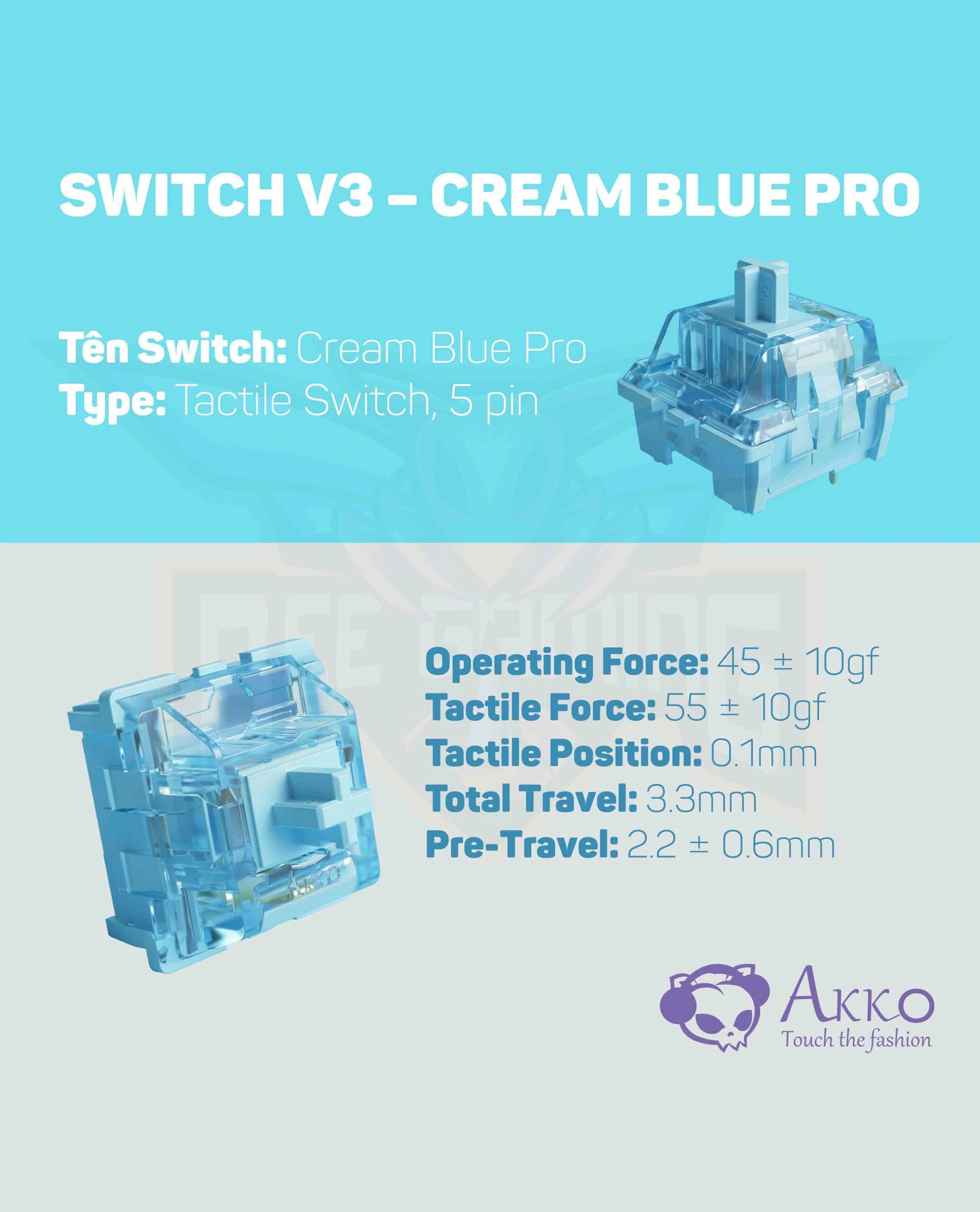Gaming Gear AKKO Switch v3 Cream Blue Pro