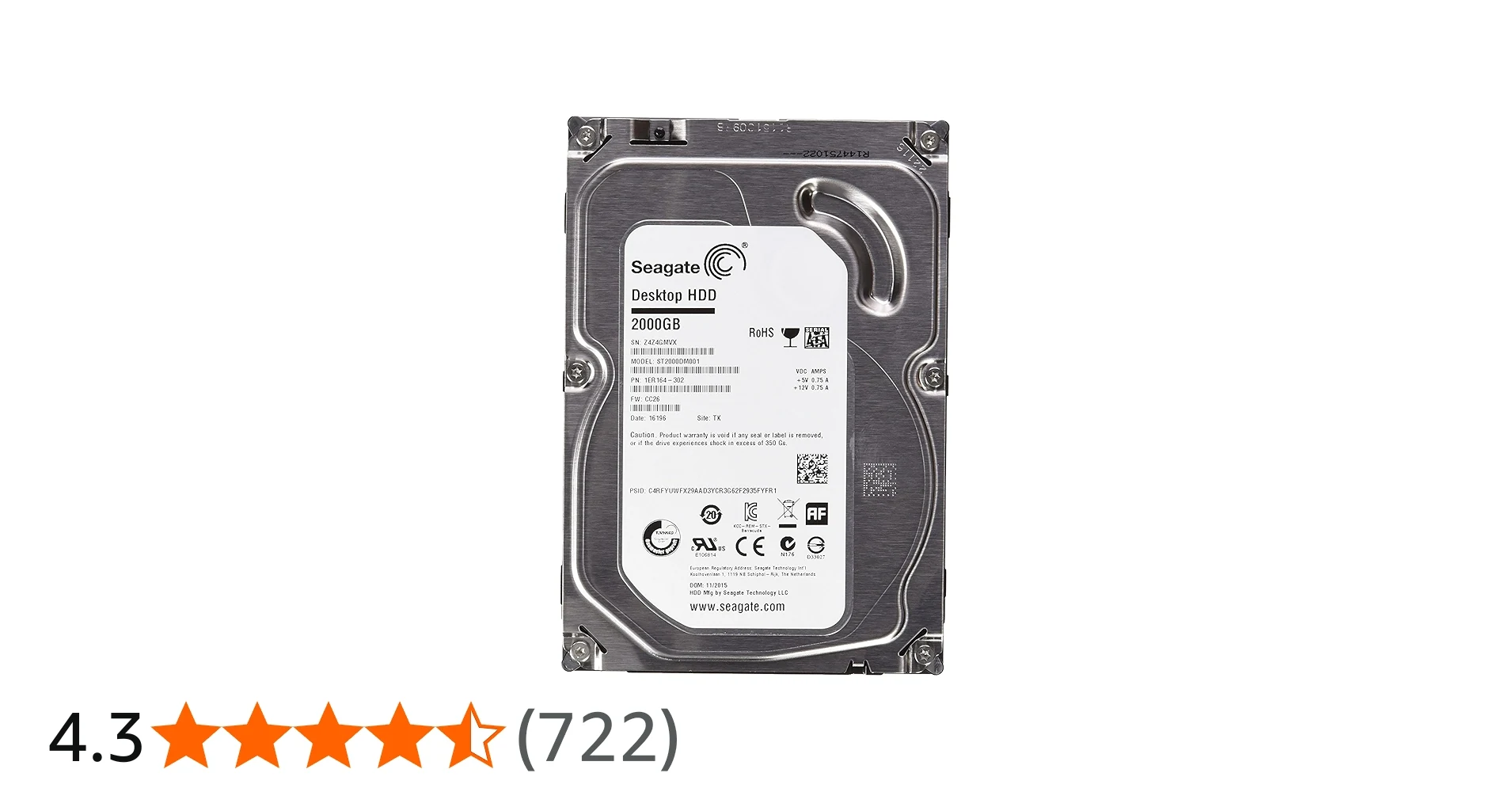 HDD Seagate BarraCuda 2TB 3.5 inch - ST2000DM001
