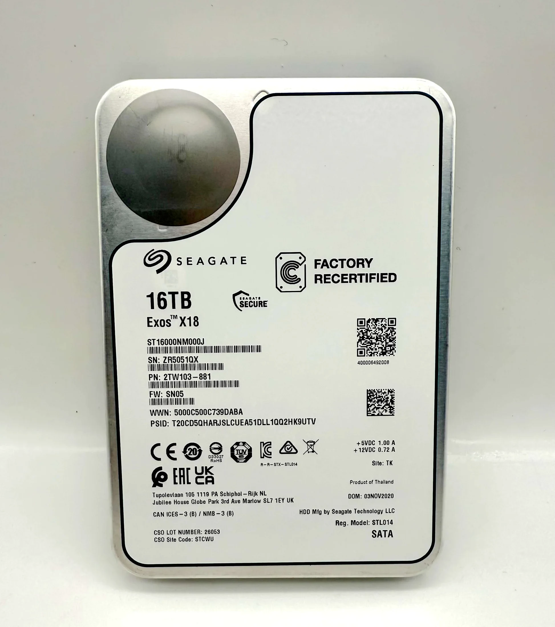 HDD Seagate Exos X18 16TB 3.5 inch - ST16000NM000J
