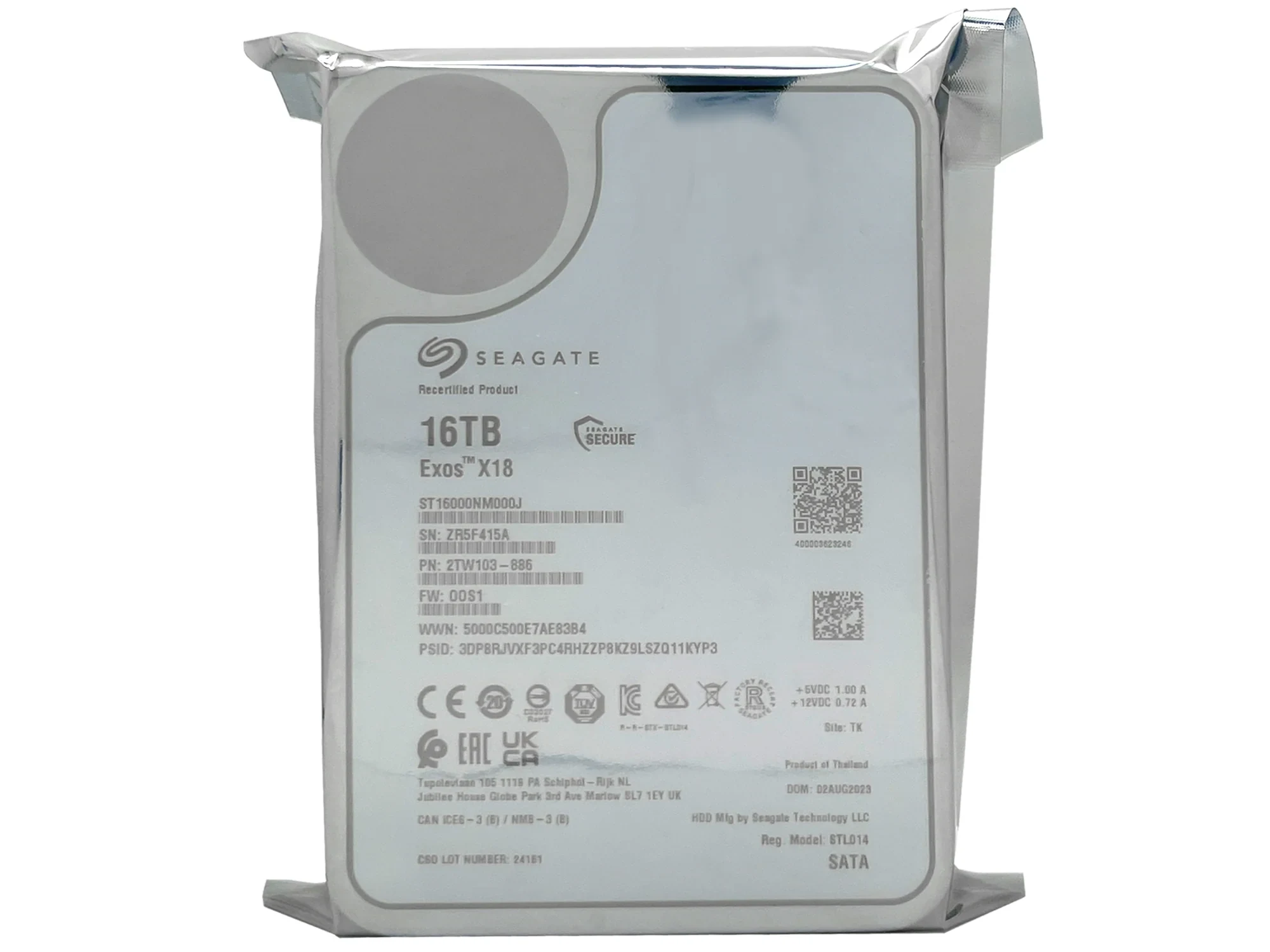 HDD Seagate Exos X18 16TB 3.5 inch - ST16000NM000J
