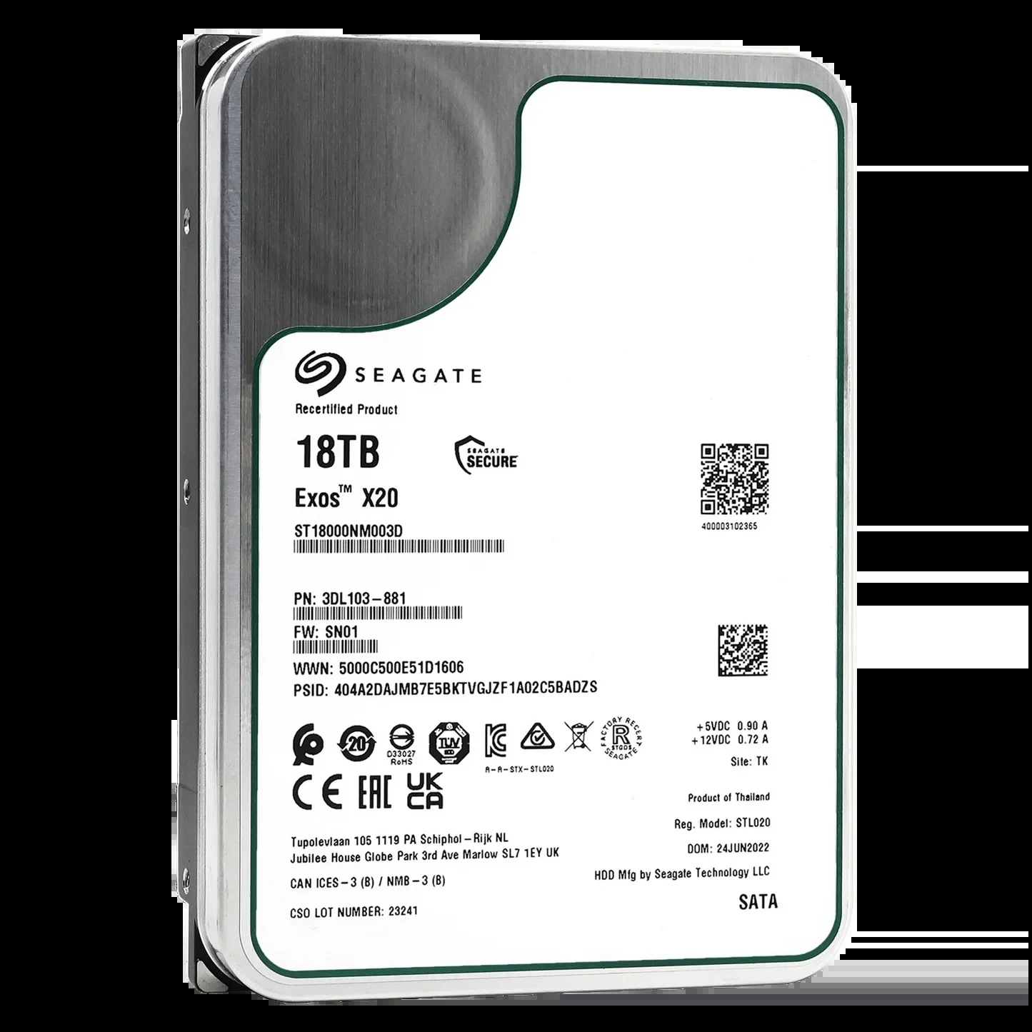 HDD Seagate Exos X20 18TB 3.5 inch - ST18000NM003D