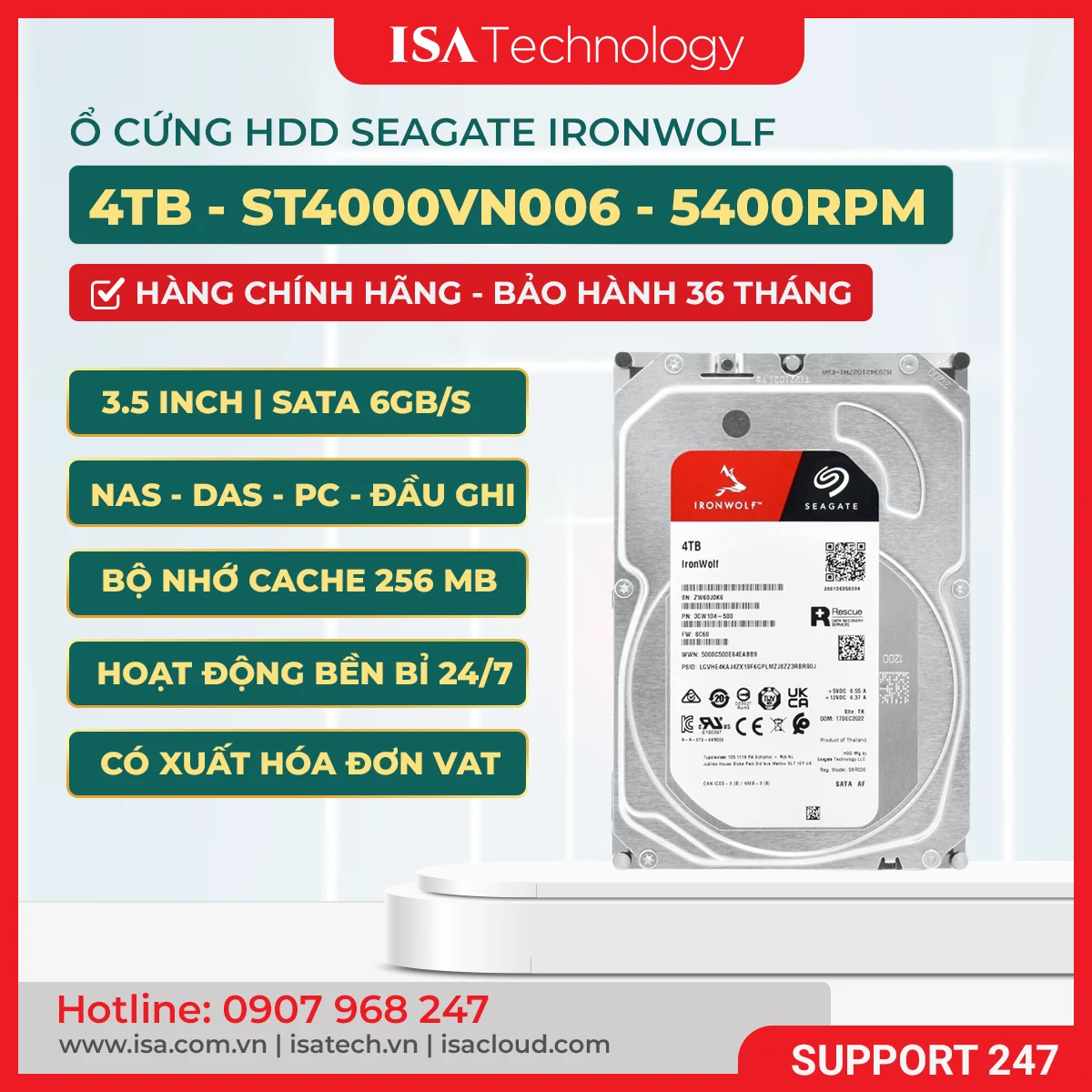 HDD Seagate IronWolf 4TB 3.5 inch - ST4000VN006