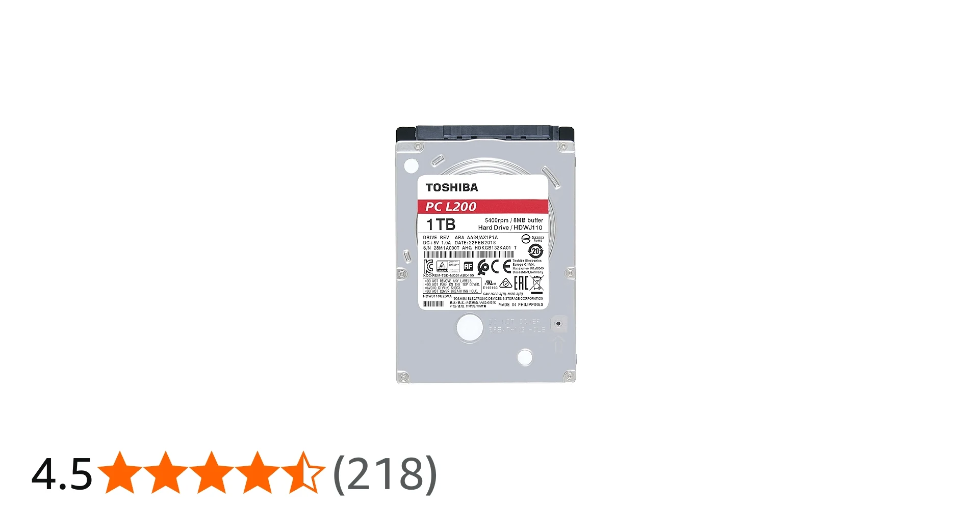 HDD Toshiba L200 1TB 2.5 inch - HDWJ110UZSVA