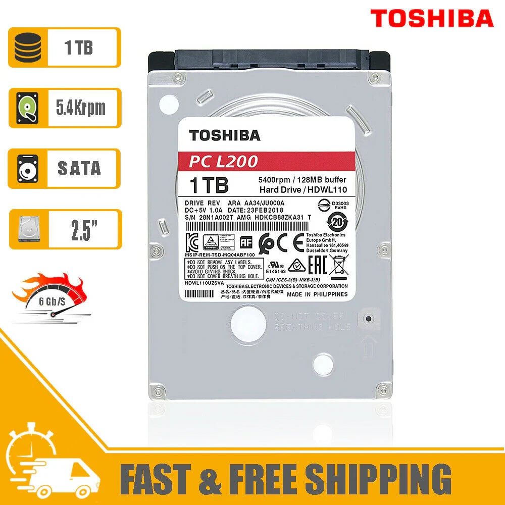 HDD Toshiba L200 1TB 2.5 inch - HDWL110UZSVA
